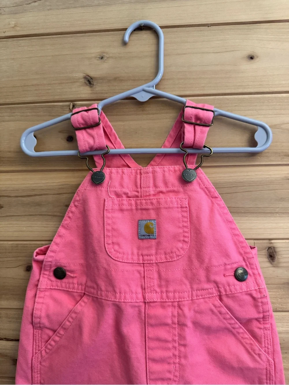 Carhartt 12 Months Girls Hot Pink Cotton Overalls
